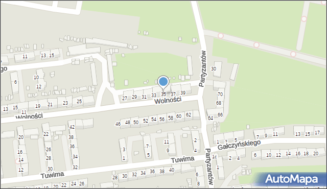 Gliwice, Wolności, 35, mapa Gliwic
