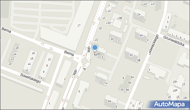 Głogów, Wojska Polskiego, 5A, mapa Głogów