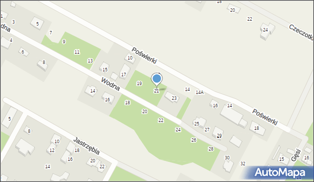 Głosków, Wodna, 21, mapa Głosków