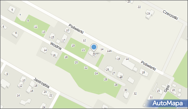 Głosków, Wodna, 23, mapa Głosków