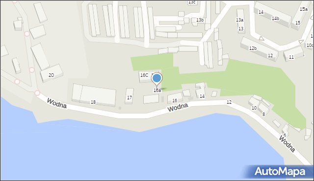 Gniezno, Wodna, 16a, mapa Gniezna