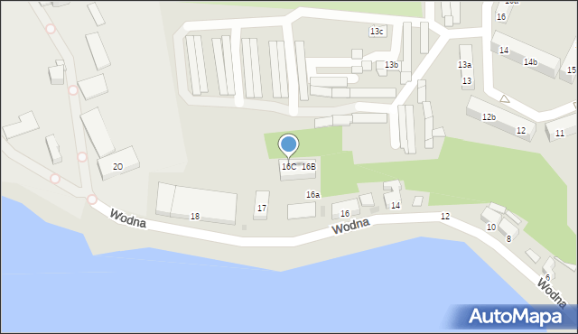 Gniezno, Wodna, 16C, mapa Gniezna