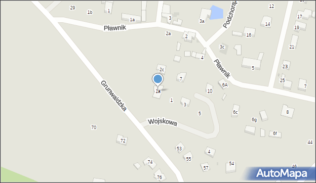 Gniezno, Wojskowa, 1a, mapa Gniezna