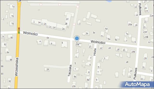 Gniezno, Wolności, 10a, mapa Gniezna