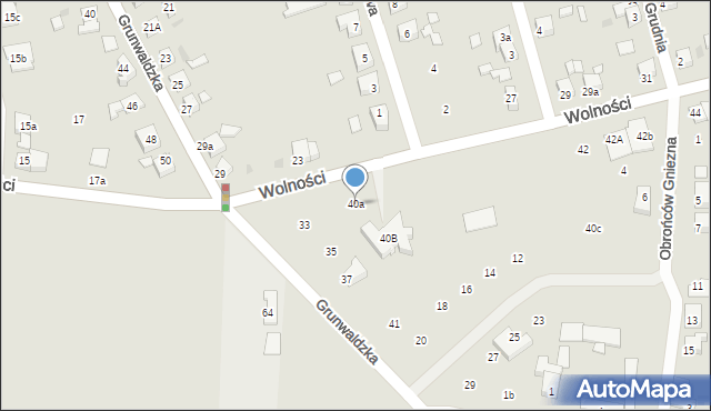 Gniezno, Wolności, 40a, mapa Gniezna