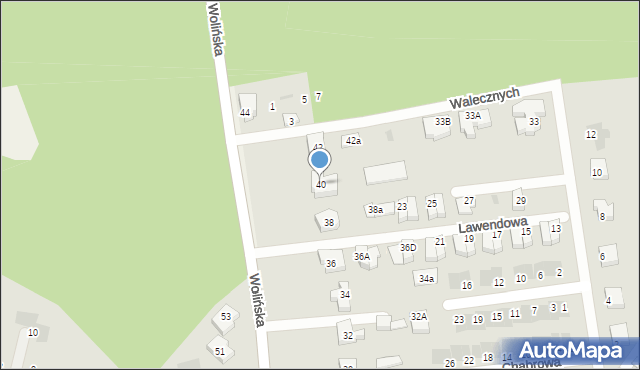 Goleniów, Wolińska, 40, mapa Goleniów