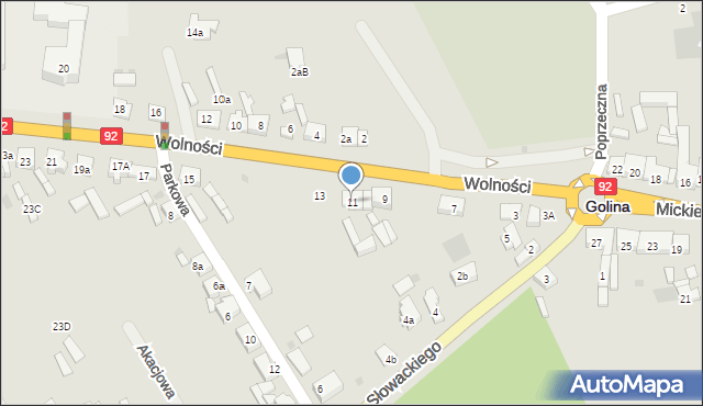 Golina, Wolności, 11, mapa Golina