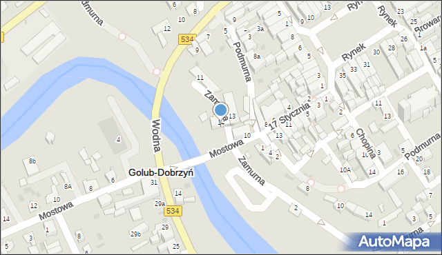 Golub-Dobrzyń, Wodna, 14, mapa Golub-Dobrzyń