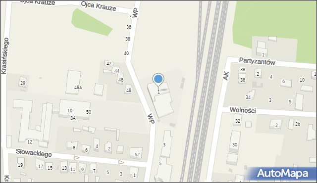 Gomunice, Wojska Polskiego, 1, mapa Gomunice