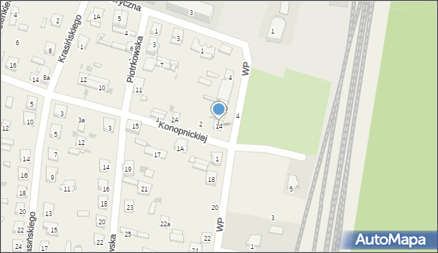 Gomunice, Wojska Polskiego, 14, mapa Gomunice