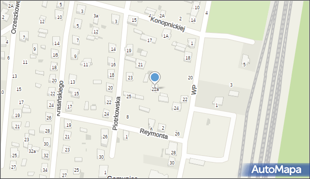 Gomunice, Wojska Polskiego, 22a, mapa Gomunice