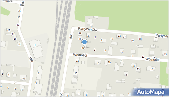 Gomunice, Wolności, 1, mapa Gomunice