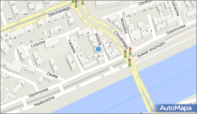 Gorzów Wielkopolski, Wodna, 8, mapa Gorzów Wielkopolski