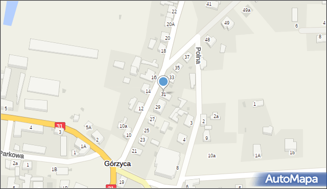 Górzyca, Wolności, 31, mapa Górzyca