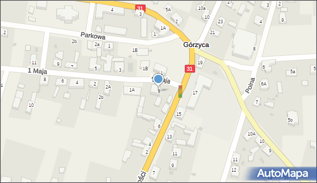 Górzyca, Wolności, 8, mapa Górzyca