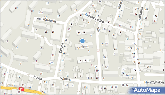 Gostyń, Wojska Polskiego, 3B, mapa Gostyń