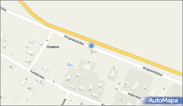 Grabno, Wojewódzka, 2, mapa Grabno