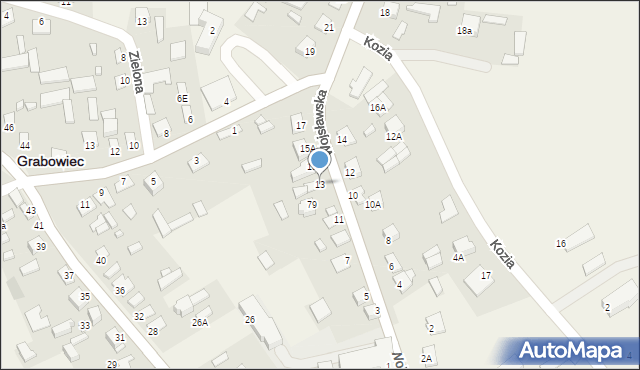 Grabowiec, Wojsławska, 13, mapa Grabowiec