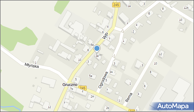 Gruczno, Wojska Polskiego, 1a, mapa Gruczno
