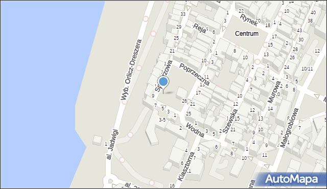 Grudziądz, Wodna, 7, mapa Grudziądza