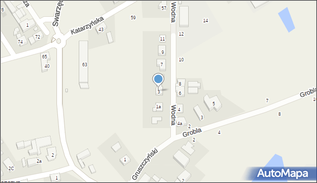 Gruszczyn, Wodna, 3, mapa Gruszczyn
