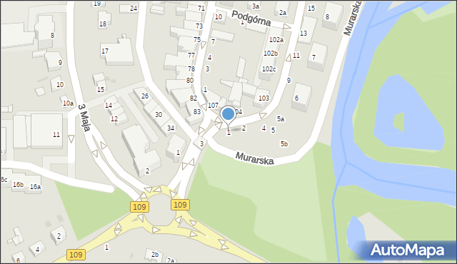 Gryfice, Wojska Polskiego, 1, mapa Gryfice