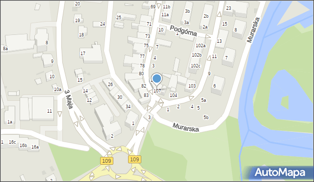 Gryfice, Wojska Polskiego, 107, mapa Gryfice