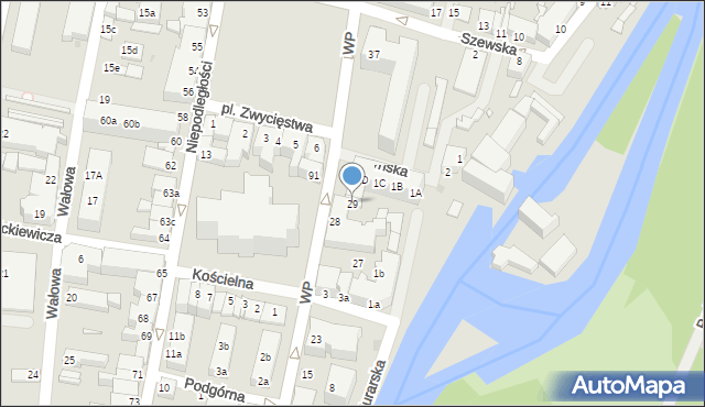 Gryfice, Wojska Polskiego, 29, mapa Gryfice