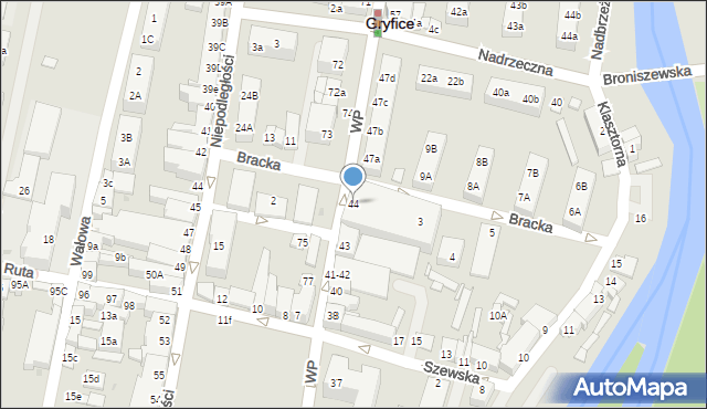 Gryfice, Wojska Polskiego, 44, mapa Gryfice