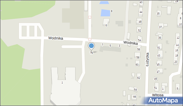 Gryfino, Wodnika, 7b, mapa Gryfino