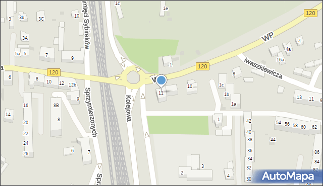 Gryfino, Wojska Polskiego, 11, mapa Gryfino