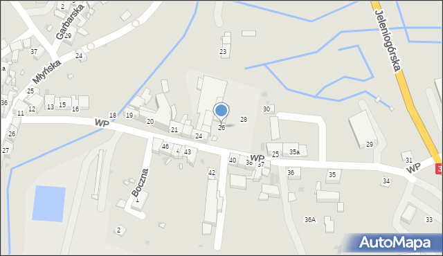 Gryfów Śląski, Wojska Polskiego, 26, mapa Gryfów Śląski