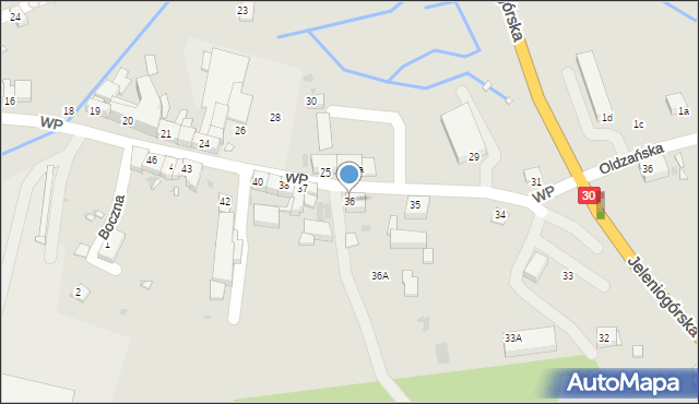 Gryfów Śląski, Wojska Polskiego, 36, mapa Gryfów Śląski