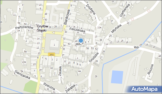 Gryfów Śląski, Wojska Polskiego, 59, mapa Gryfów Śląski