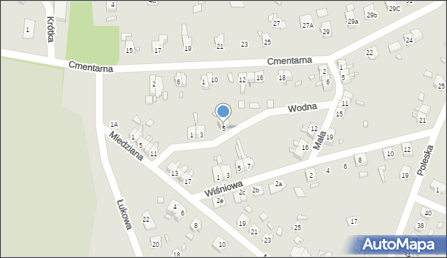 Gubin, Wodna, 5, mapa Gubin