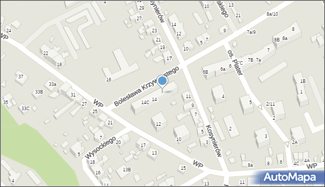 Gubin, Wojska Polskiego, 14A, mapa Gubin