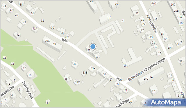 Gubin, Wojska Polskiego, 20, mapa Gubin