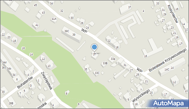 Gubin, Wojska Polskiego, 37, mapa Gubin