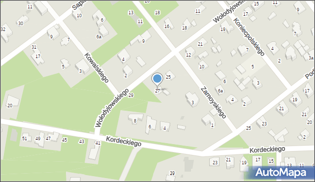 Izabelin B, Wołodyjowskiego Michała, 27, mapa Izabelin B