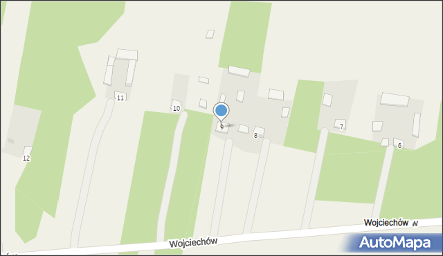 Jabłonna, Wojciechów, 9, mapa Jabłonna