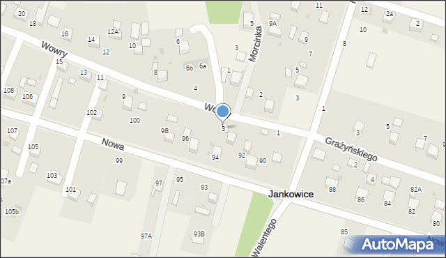 Jankowice, Wowry Pawła, 3, mapa Jankowice