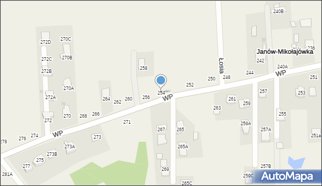 Janów-Mikołajówka, Wojska Polskiego, 254, mapa Janów-Mikołajówka