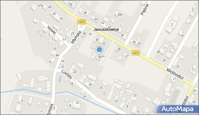 Januszkowice, Wolności, 31, mapa Januszkowice