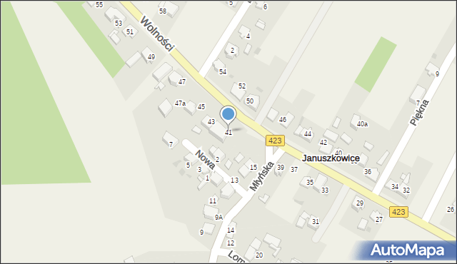 Januszkowice, Wolności, 41, mapa Januszkowice