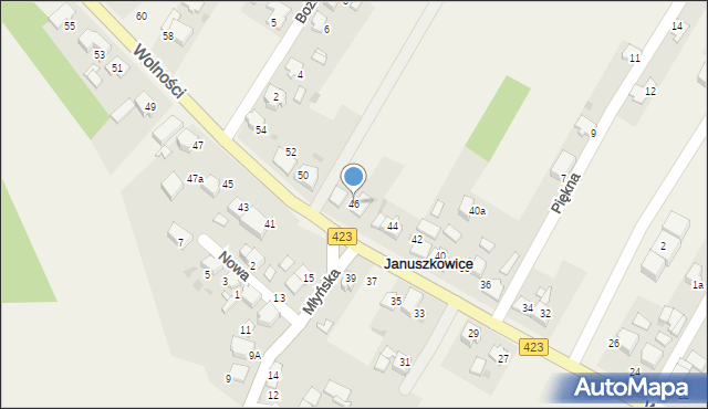 Januszkowice, Wolności, 46, mapa Januszkowice