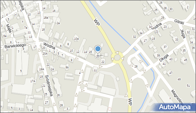 Jarocin, Wodna, 20, mapa Jarocin