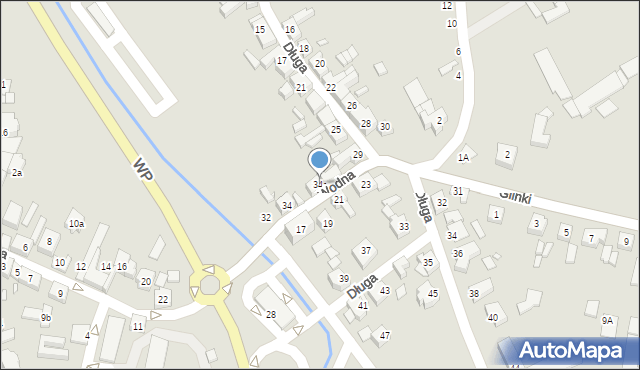 Jarocin, Wodna, 34a, mapa Jarocin