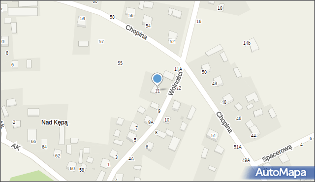 Jastkowice, Wolności, 11, mapa Jastkowice