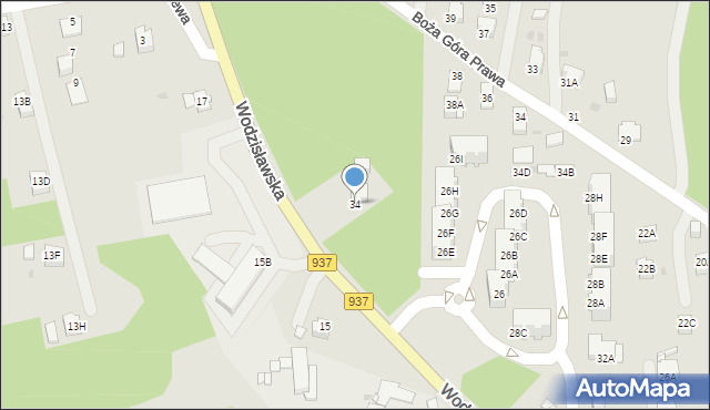 Jastrzębie-Zdrój, Wodzisławska, 34, mapa Jastrzębie-Zdrój