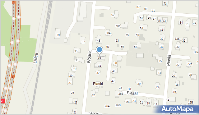 Jawiszowice, Wodna, 36, mapa Jawiszowice